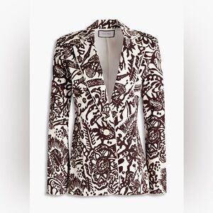 ALEXIS Tika printed cotton-blend blazer Chocolate Size XS